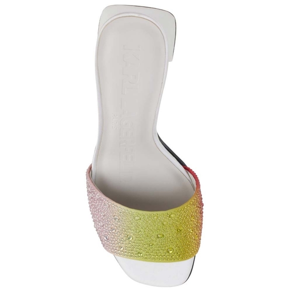 KARL LAGERFELD Women's Multi-Color Pera Rhinestone Heels Sandals Size 9.5 - Picture 2 of 9